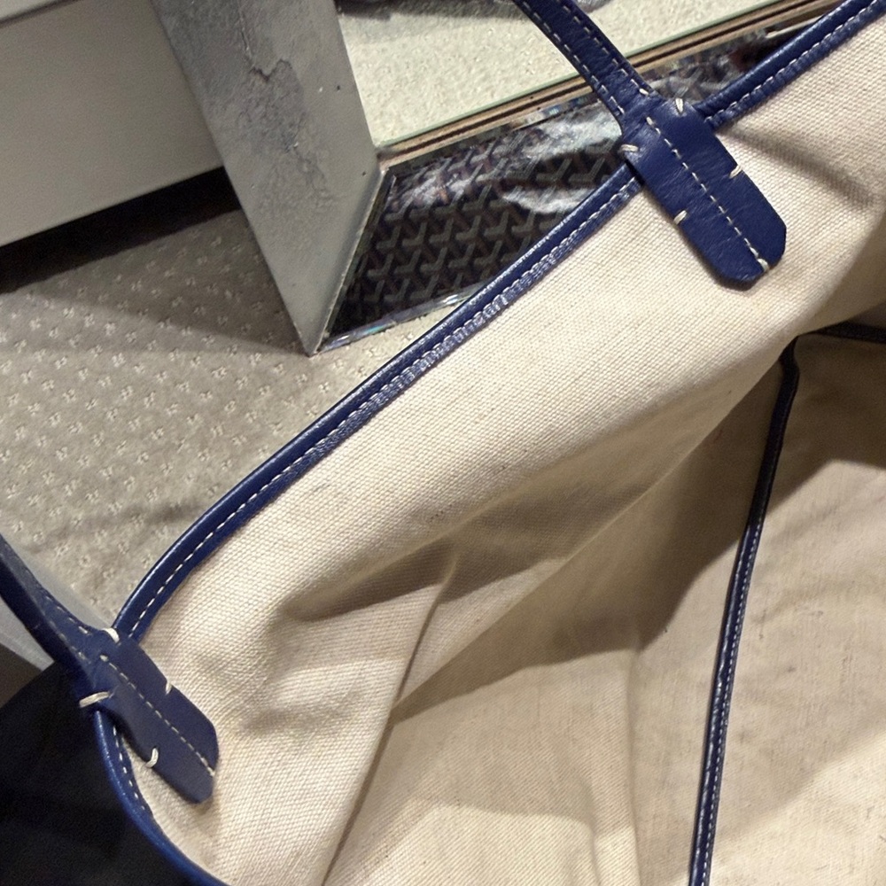 Goyard Saint Louis GM Blue and White Tote Bag - Picture 11 of 12